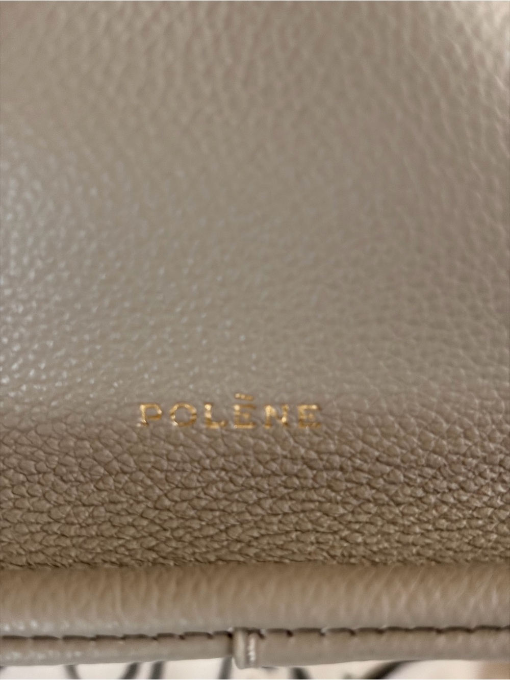 Polene Numero Neuf Mini Taupe grains leather top handle shoulder crossbody EUC - Picture 6 of 16